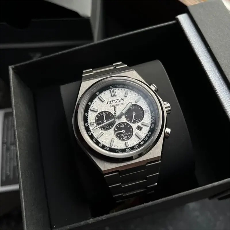 Citizen Zenshin Eco-Drive Super Titanium White Dial Men’s Watch- CA4610-85A